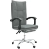 Image de vidaXL Chaise de bureau avec fonction chaise longue Tissu gris foncé
