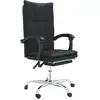 Image de vidaXL Chaise de bureau avec fonction chaise longue noir similicuir