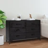 Image de vidaXL Sideboard noir 110x35x70 cm pin massif