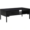 Image de vidaXL Table basse noire 90x50x35 cm pin massif