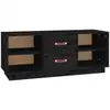 Image de vidaXL Armoire TV noire 100x34x40 cm pin massif