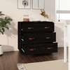 Image de vidaXL Sideboard noir 80x40x75 cm pin massif