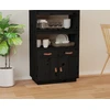 Image de vidaXL Highboard noir 67x40x108,5 cm Pin massif