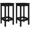 Image de vidaXL Chaises de bar 2 pcs. noir 40x40x78 cm pin massif