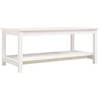 Image de vidaXL Table basse blanche 110x55x45 cm pin massif