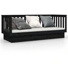 Image de vidaXL Lit de jour noir 75x190 cm pin massif