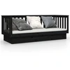 Image de vidaXL Lit de jour noir 90x190 cm pin massif