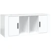 Image de vidaXL Armoire TV blanc brillant 100x35x40 cm Bois composite