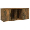 Image de vidaXL Armoire TV chêne fumé 100x35x40 cm Bois composite