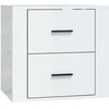 Image de vidaXL Table de nuit murale blanc brillant 50x36x47 cm