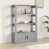 Image de vidaXL Sideboard Gris Sonoma 80x30x119,5 cm Matériau dérivé du bois