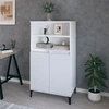 Image de vidaXL Highboard blanc brillant 60x36x110 cm Bois composite