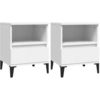 Image de vidaXL Tables de nuit 2 pcs. Blanc 40x35x50 cm