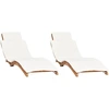 Image de vidaXL Bains de soleil 2 pcs. avec coussins en bois massif teck