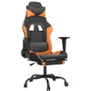 Image de vidaXL Chaise de jeu avec repose-pieds noir et orange similicuir