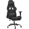Image de vidaXL Chaise de jeu avec repose-pieds noir similicuir
