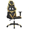 Image de vidaXL Chaise de jeu noire et dorée en similicuir