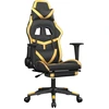 Image de vidaXL Chaise de jeu avec repose-pieds Noir et or similicuir