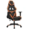Image de vidaXL Chaise de jeu avec repose-pieds noir et orange similicuir