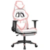 Image de vidaXL Chaise de jeu avec repose-pieds Blanc et rose Similicuir