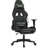 Image de vidaXL Chaise de jeu avec repose-pieds Noir et gris Similicuir