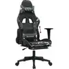 Image de vidaXL Chaise de jeu avec repose-pieds noir et camouflage similicuir