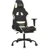 Image de Fauteuil gaming vidaXL avec repose-pieds, tissu noir et crème