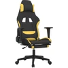 Image de vidaXL Chaise de jeu avec repose-pieds Noir et jaune Tissu