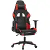 Image de vidaXL Chaise de jeu avec repose-pieds Noir et rouge Similicuir