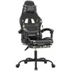 Image de vidaXL Chaise de jeu avec repose-pieds noir et camouflage similicuir