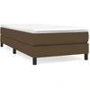 Image de vidaXL Sommier boxspring brun foncé 100x200 cm Tissu