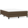 Image de vidaXL Sommier boxspring brun foncé 140x190 cm Tissu
