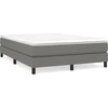 Image de Cadre de lit sans matelas gris foncé 140x200 cm Tissu