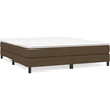 Image de vidaXL Sommier boxspring brun foncé 180x200 cm Tissu