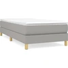 Image de vidaXL Sommier tapissier gris clair 90x190 cm tissu