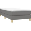 Image de Cadre de lit gris foncé 90x190 cm Tissu