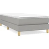 Image de Cadre de lit sans matelas gris clair 100x200 cm Tissu