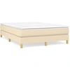 Image de Cadre de lit sans matelas Crème 140x190 cm Tissu