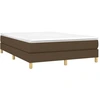 Image de vidaXL Sommier boxspring brun foncé 140x200 cm Tissu