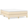 Image de vidaXL Sommier boxspring Crème 140x200 cm Tissu