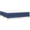 Image de vidaXL Sommier boxspring bleu 160x200 cm Tissu