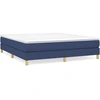 Image de vidaXL Sommier boxspring bleu 180x200 cm Tissu