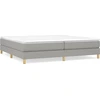 Image de vidaXL Sommier boxspring gris clair 200x200 cm Tissu