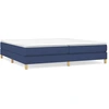 Image de vidaXL Sommier boxspring bleu 200x200 cm Tissu