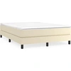 Image de vidaXL Sommier boxspring Crème 140x200 cm similicuir