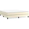 Image de vidaXL Sommier boxspring Crème 180x200 cm similicuir