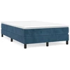 Image de vidaXL Sommier boxspring bleu foncé 120x200 cm velours