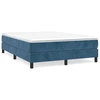Image de vidaXL Sommier boxspring bleu foncé 140x200 cm velours