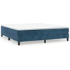 Image de Cadre de lit bleu foncé 160x200 cm velours