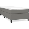 Image de vidaXL Sommier boxspring gris foncé 90x200 cm Tissu